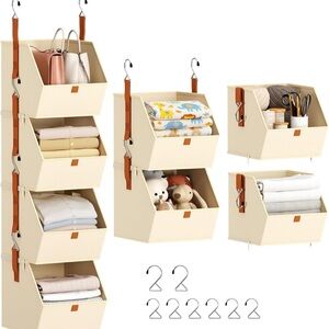 Hanging Closet Storage 4 Tier– clothes hanging shelves